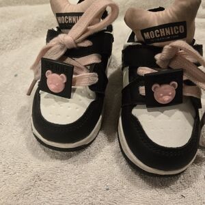 Black and Pink Baby Walker Shoes